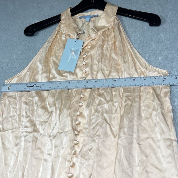 Antonio Melani Blouse Chelsea Halter Womens Large Peach Silk Blend Sleeveless - Picture 4 of 11